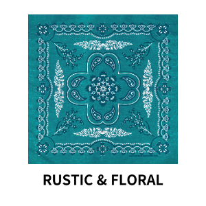 하바행크 HAV A HANK 러스틱 플로럴 반다나 스카프 (Floral Mirage Blue)